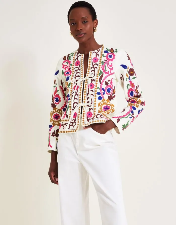 Monsoon Erica Embroidered Jacket Ivory Women Jackets Monsoon Erica Embroidered Jacket Ivory Women Jackets