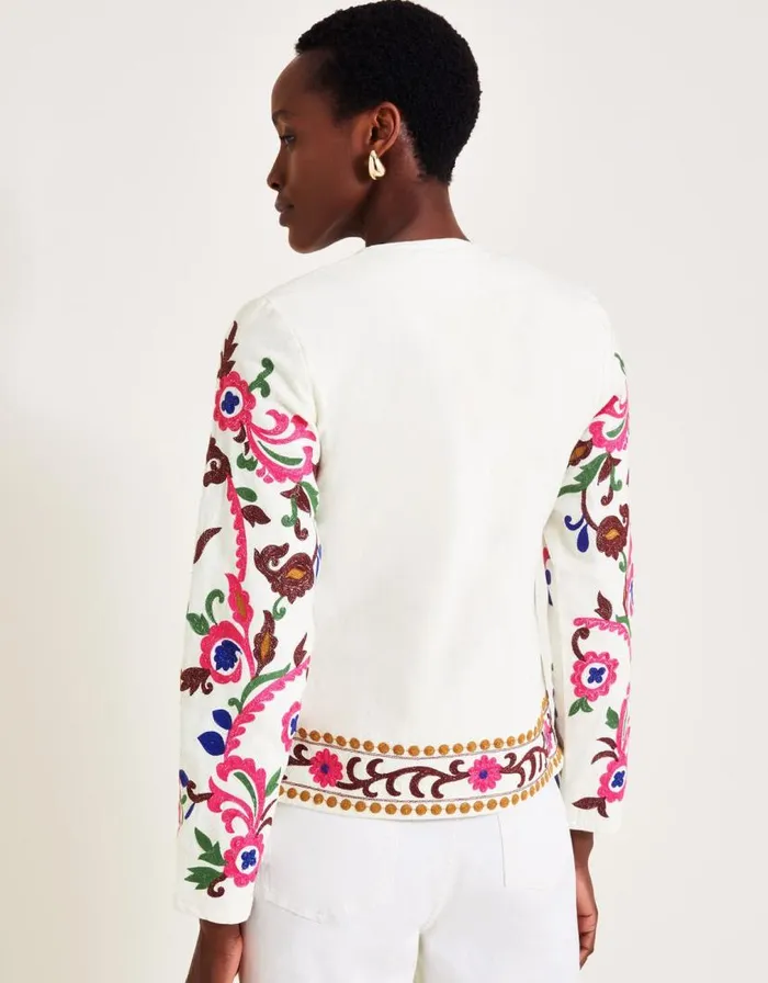Monsoon Erica Embroidered Jacket Ivory Women Jackets Monsoon Erica Embroidered Jacket Ivory Women Jackets