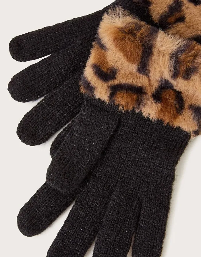 Monsoon Faux Fur Animal Cuff Gloves Black Children Hats and Sunglasses Monsoon Faux Fur Animal Cuff Gloves Black Children Hats and Sunglasses