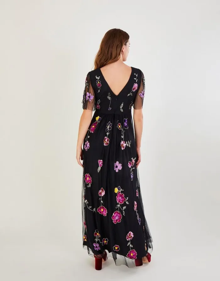Monsoon Faye Embellished Maxi Dress Black Women Occasionwear Monsoon Faye Embellished Maxi Dress Black Women Occasionwear