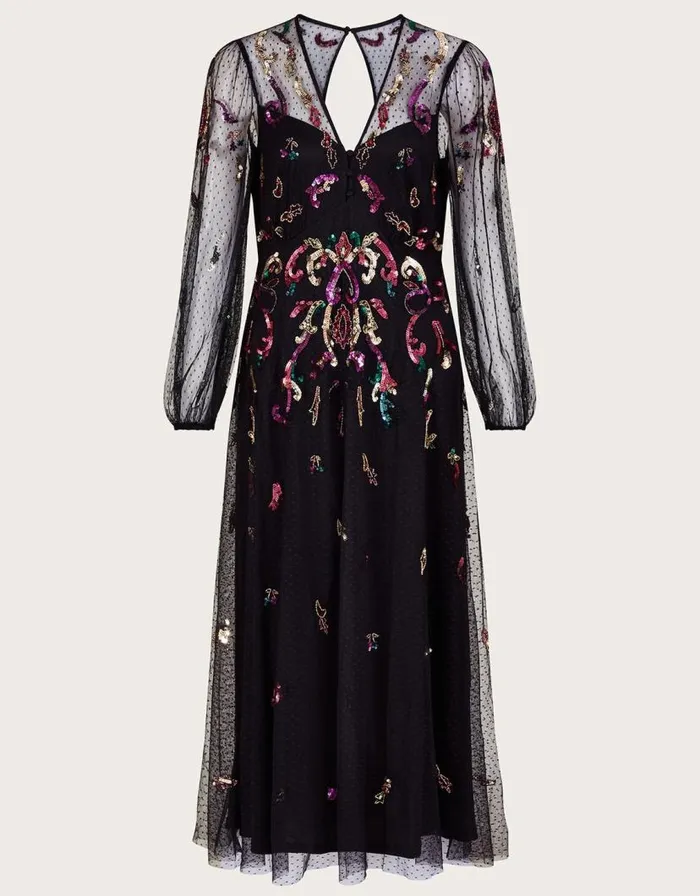 Monsoon Faye Embellished Maxi Dress Black Women Occasionwear Monsoon Faye Embellished Maxi Dress Black Women Occasionwear