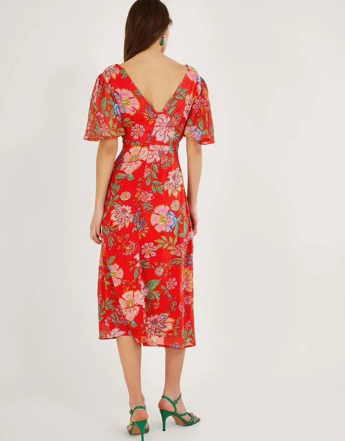 Monsoon Fia Mirror Detail Dress In Sustainable Viscose Orange Women Day Dresses Monsoon Fia Mirror Detail Dress In Sustainable Viscose Orange Women Day Dresses