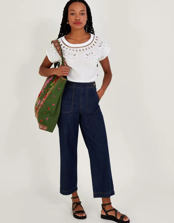Monsoon Floral CutOut TShirt Ivory Women Tops and Blouses Monsoon Floral CutOut TShirt Ivory Women Tops and Blouses