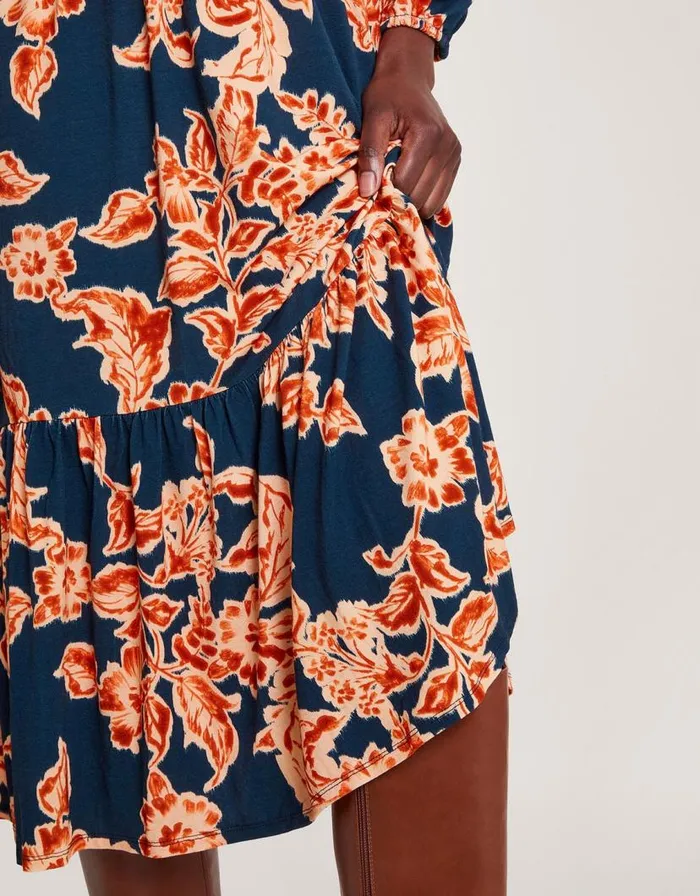Monsoon Fora Floral Midi Dress Blue Women Midi Dresses Monsoon Fora Floral Midi Dress Blue Women Midi Dresses