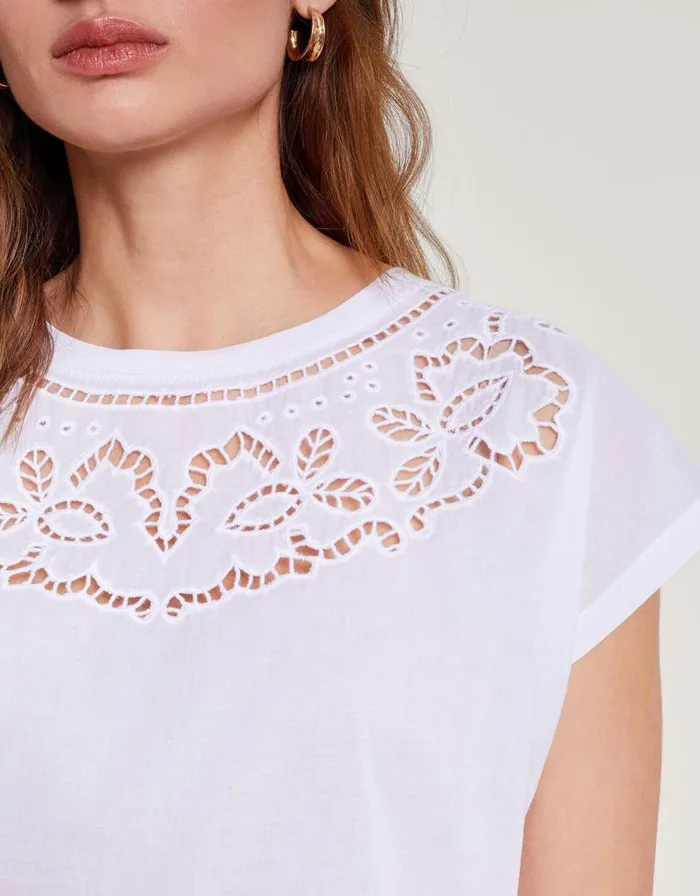 Monsoon Garcia Cutwork TShirt White Women Tops and Blouses Monsoon Garcia Cutwork TShirt White Women Tops and Blouses
