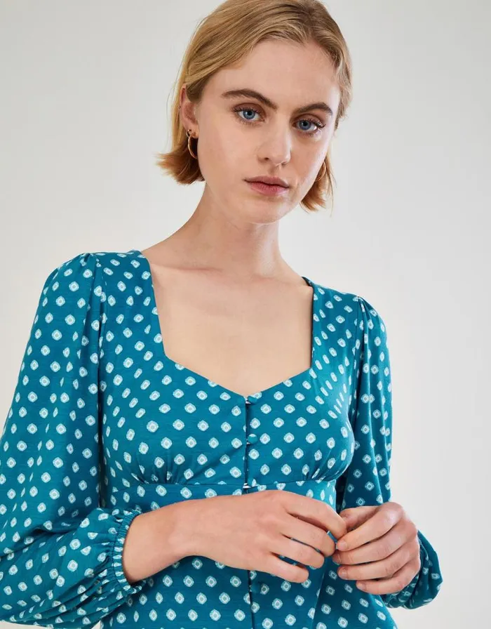 Monsoon Geometric Print Babydoll Short Jersey Dress Blue Women Jersey Dresses Monsoon Geometric Print Babydoll Short Jersey Dress Blue Women Jersey Dresses