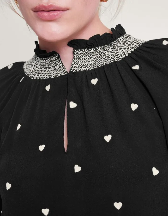 Monsoon Hadria Heart Embroidered Dress Black Women Occasion Dresses Monsoon Hadria Heart Embroidered Dress Black Women Occasion Dresses