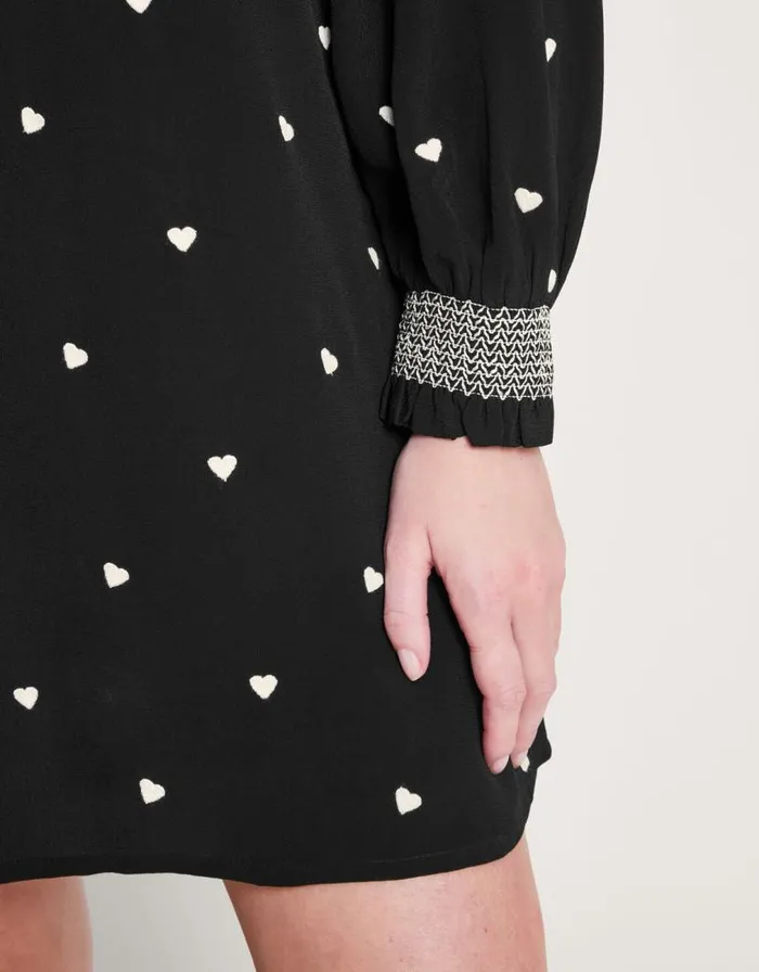 Monsoon Hadria Heart Embroidered Dress Black Women Occasion Dresses Monsoon Hadria Heart Embroidered Dress Black Women Occasion Dresses