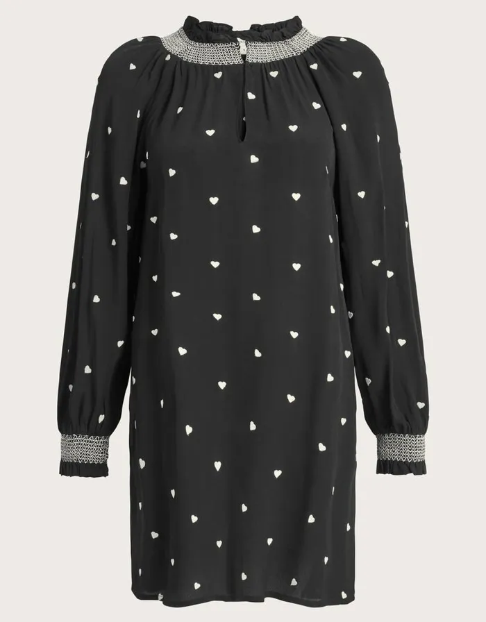 Monsoon Hadria Heart Embroidered Dress Black Women Occasion Dresses Monsoon Hadria Heart Embroidered Dress Black Women Occasion Dresses