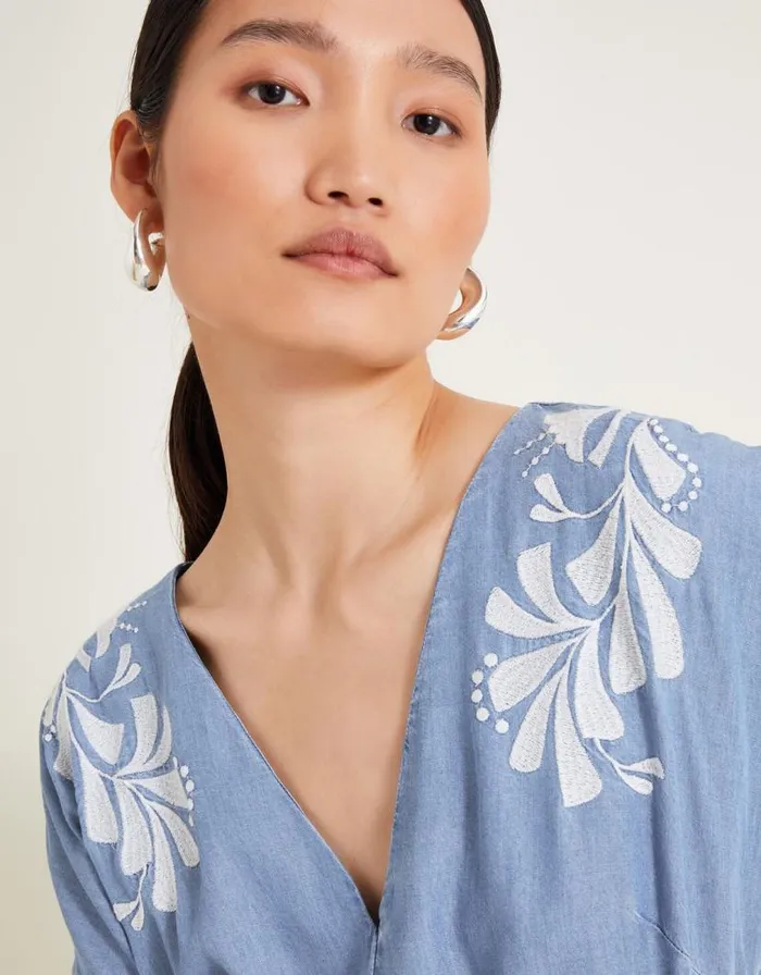 Monsoon Jael Embroidered Jumpsuit Blue Women Casualwear Monsoon Jael Embroidered Jumpsuit Blue Women Casualwear