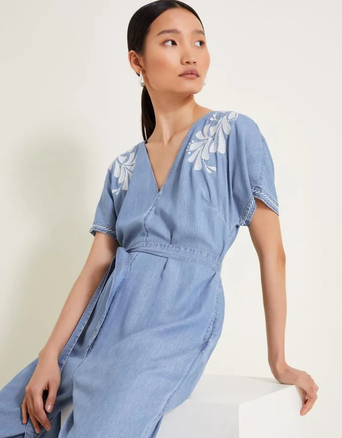 Monsoon Jael Embroidered Jumpsuit Blue Women Casualwear Monsoon Jael Embroidered Jumpsuit Blue Women Casualwear