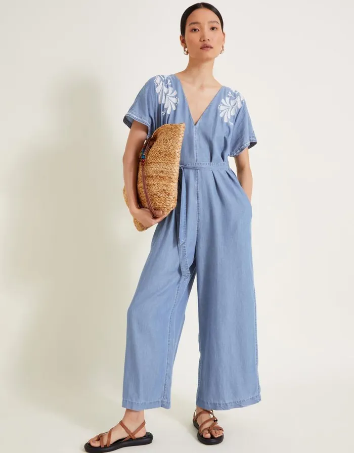 Monsoon Jael Embroidered Jumpsuit Blue Women Casualwear Monsoon Jael Embroidered Jumpsuit Blue Women Casualwear