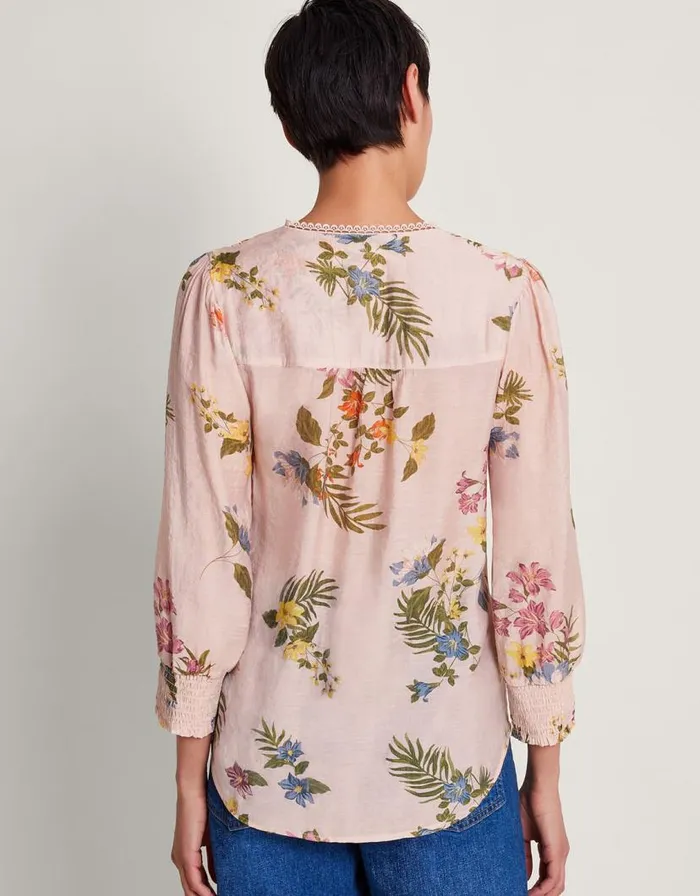 Monsoon Jaquetta Floral Blouse Pink Women Tops and Blouses Monsoon Jaquetta Floral Blouse Pink Women Tops and Blouses