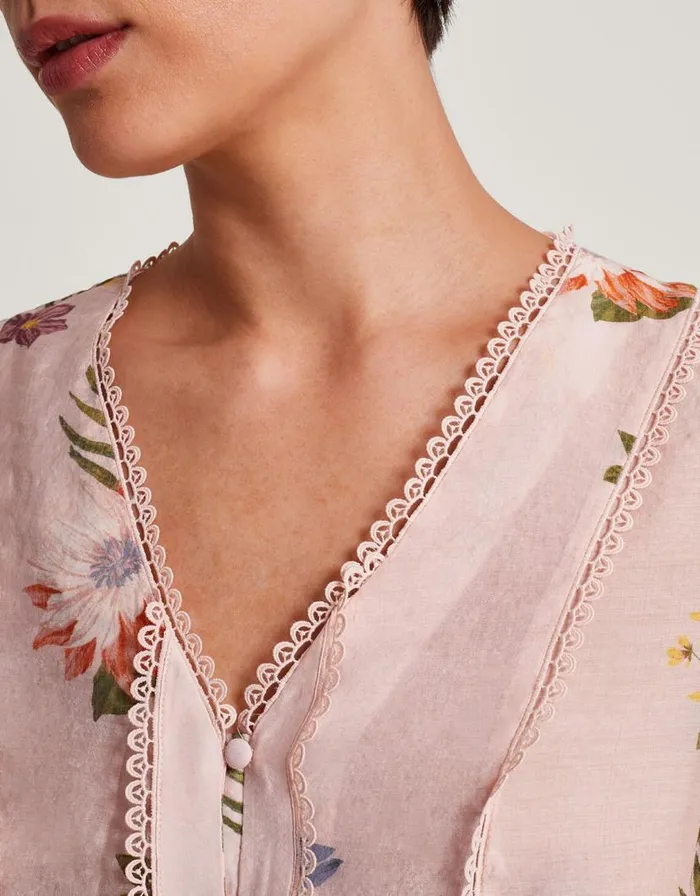 Monsoon Jaquetta Floral Blouse Pink Women Tops and Blouses Monsoon Jaquetta Floral Blouse Pink Women Tops and Blouses