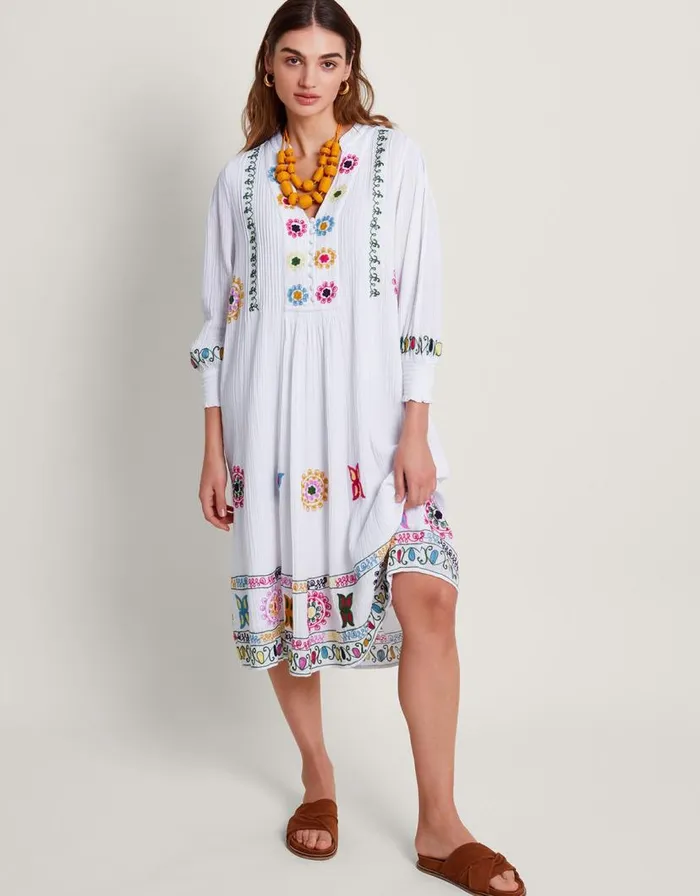 Monsoon La Galeria Elefante HandEmbroidered Dress White Women Summer Dresses Monsoon La Galeria Elefante HandEmbroidered Dress White Women Summer Dresses