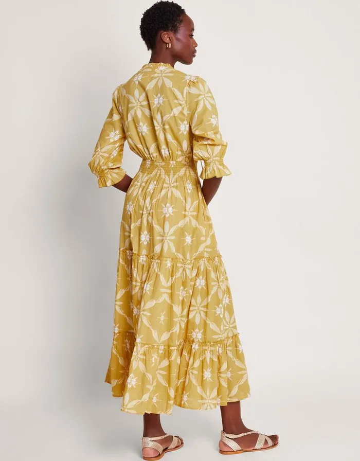 Monsoon La Galeria Elefante Print Dress Yellow Women Day Dresses Monsoon La Galeria Elefante Print Dress Yellow Women Day Dresses