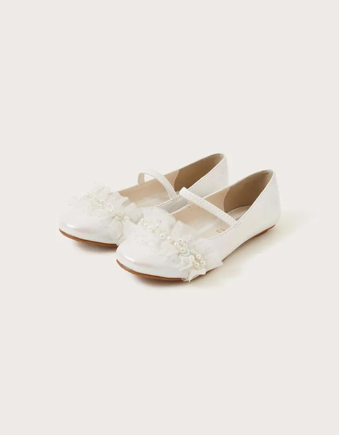 Monsoon Land Of Wonder Cluster Beaded Ballerina Flats Ivory Children Partywear Monsoon Land Of Wonder Cluster Beaded Ballerina Flats Ivory Children Partywear