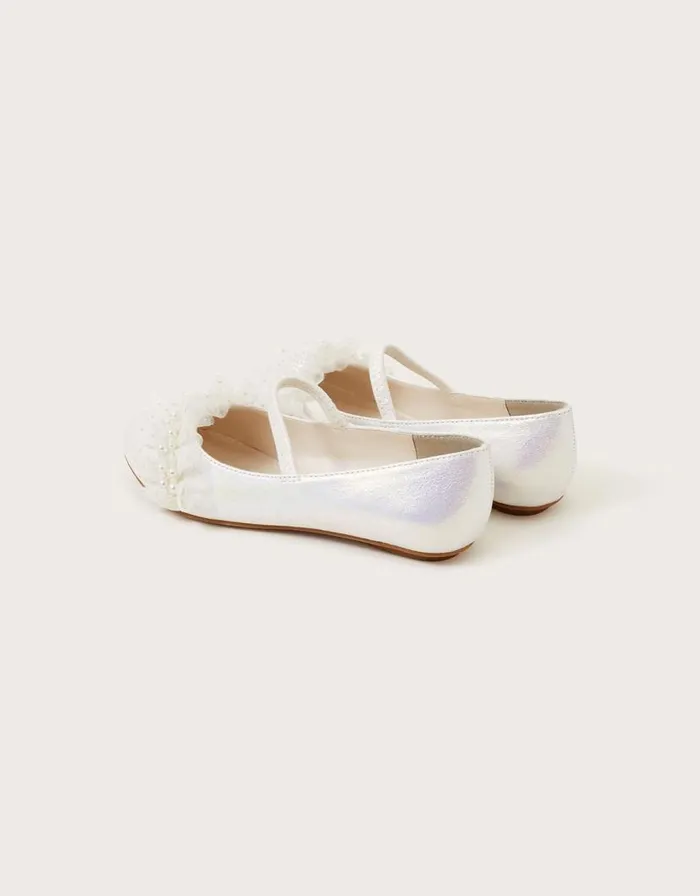 Monsoon Land Of Wonder Cluster Beaded Ballerina Flats Ivory Children Partywear Monsoon Land Of Wonder Cluster Beaded Ballerina Flats Ivory Children Partywear