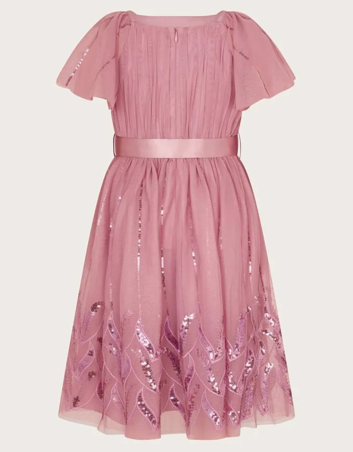 Monsoon Layla Sequin Stitch Dress Pink Children Dresses Monsoon Layla Sequin Stitch Dress Pink Children Dresses