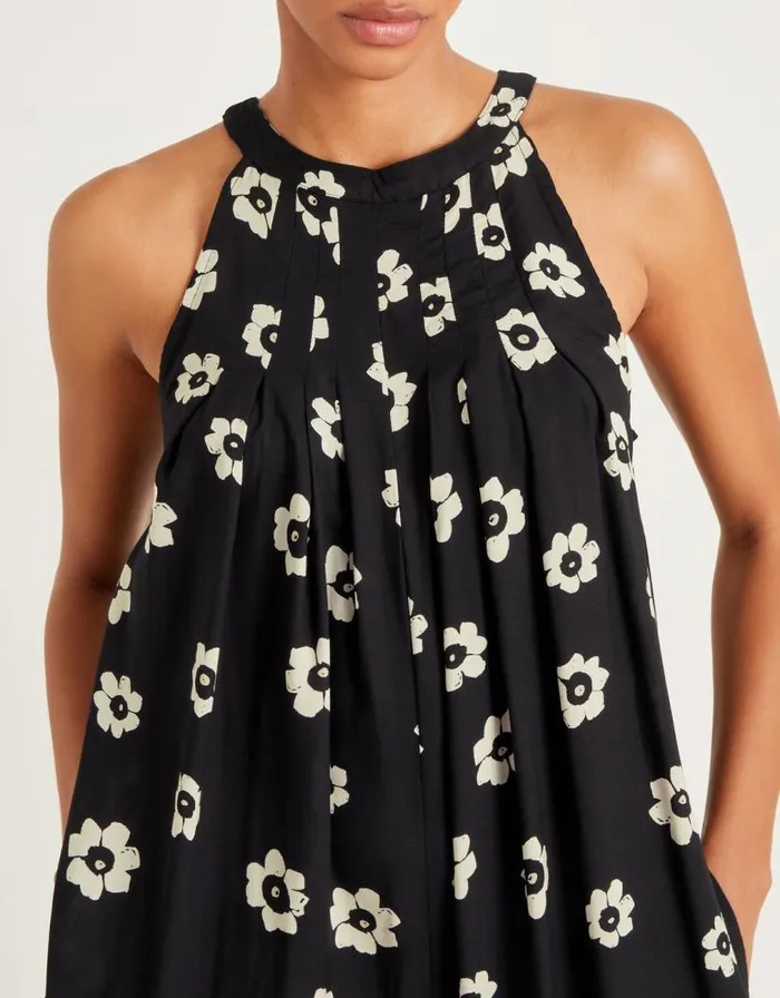 Monsoon Lei Floral Wide Leg Jumpsuit Black Women Beachwear and Swimwear Monsoon Lei Floral Wide Leg Jumpsuit Black Women Beachwear and Swimwear