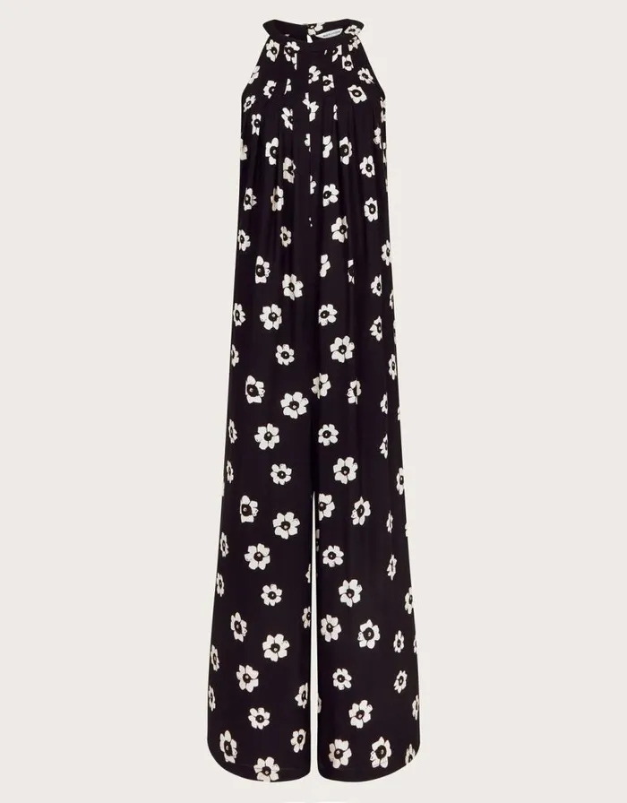 Monsoon Lei Floral Wide Leg Jumpsuit Black Women Beachwear and Swimwear Monsoon Lei Floral Wide Leg Jumpsuit Black Women Beachwear and Swimwear