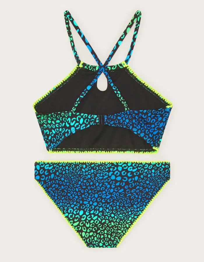 Monsoon Leopard Print Bikini Green Children Beachwear and Swimwear Monsoon Leopard Print Bikini Green Children Beachwear and Swimwear