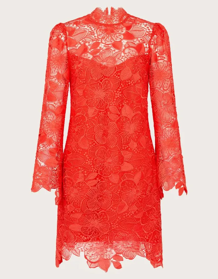 Monsoon Lila Lace Tunic Dress Orange Women Occasionwear Monsoon Lila Lace Tunic Dress Orange Women Occasionwear