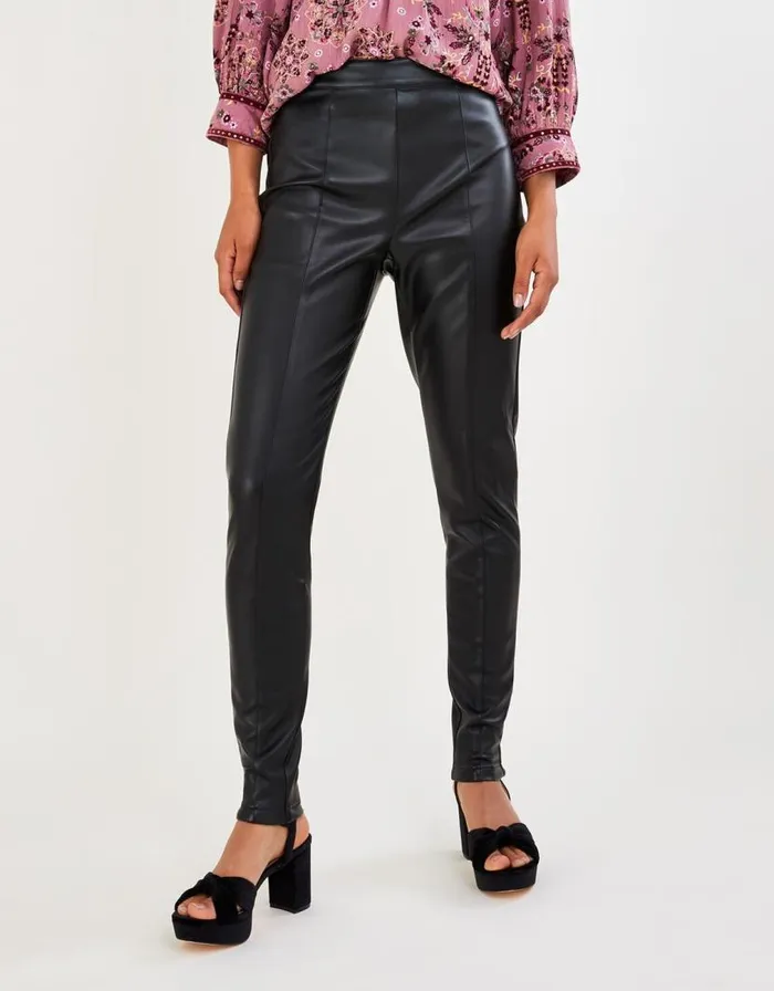 Monsoon Lillian PU Trousers With Recycled Polyester Black Women Trousers and Jeans Monsoon Lillian PU Trousers With Recycled Polyester Black Women Trousers and Jeans
