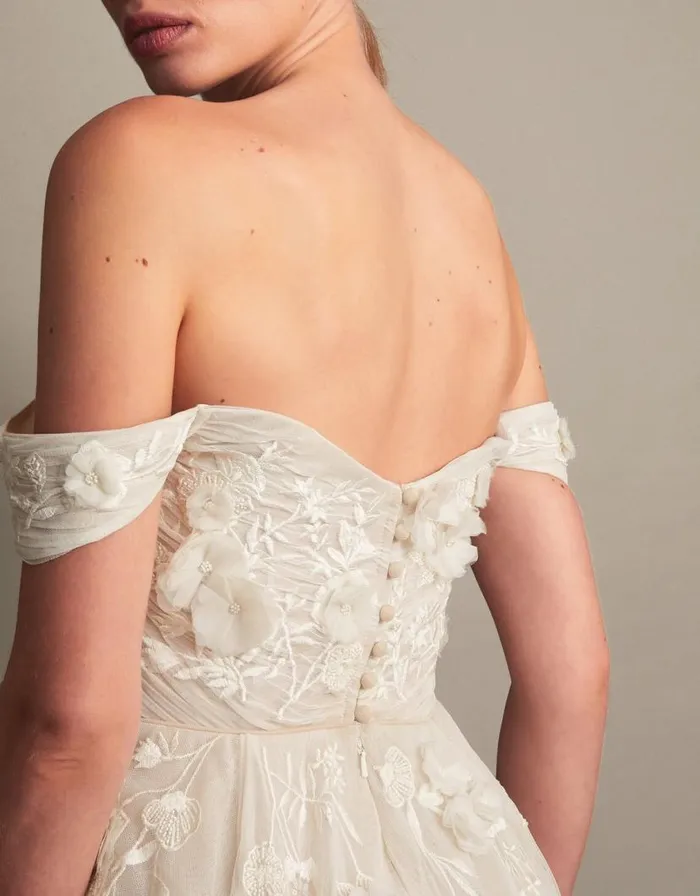 Monsoon Luciane OffShoulder Bridal Dress Ivory Women Embroidered Dresses Monsoon Luciane OffShoulder Bridal Dress Ivory Women Embroidered Dresses