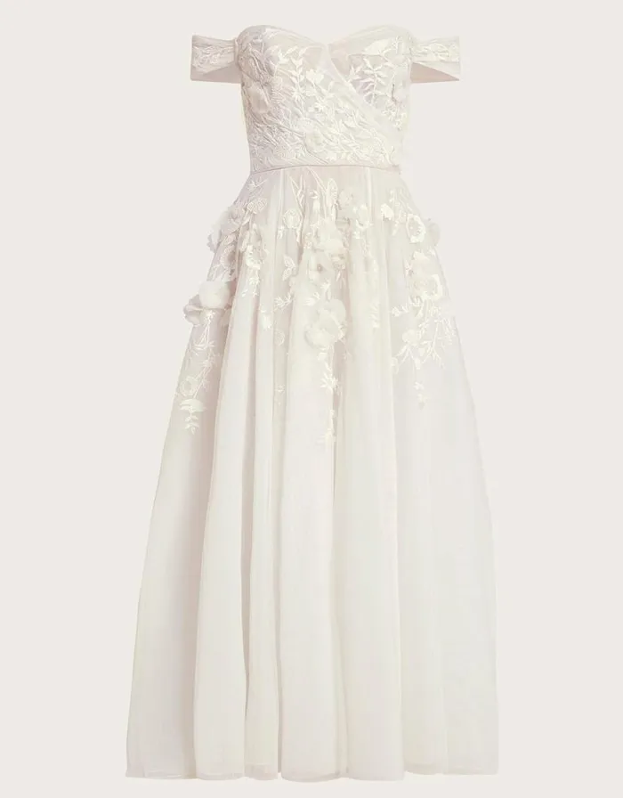 Monsoon Luciane OffShoulder Bridal Dress Ivory Women Embroidered Dresses Monsoon Luciane OffShoulder Bridal Dress Ivory Women Embroidered Dresses