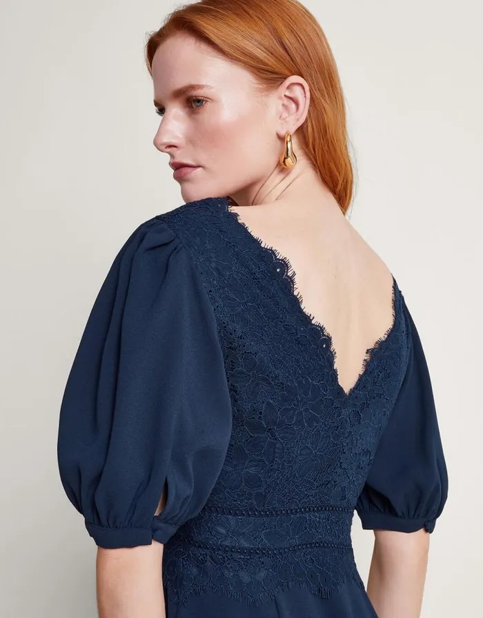 Monsoon Nancy Lace Tea Dress Blue Women Occasionwear Monsoon Nancy Lace Tea Dress Blue Women Occasionwear