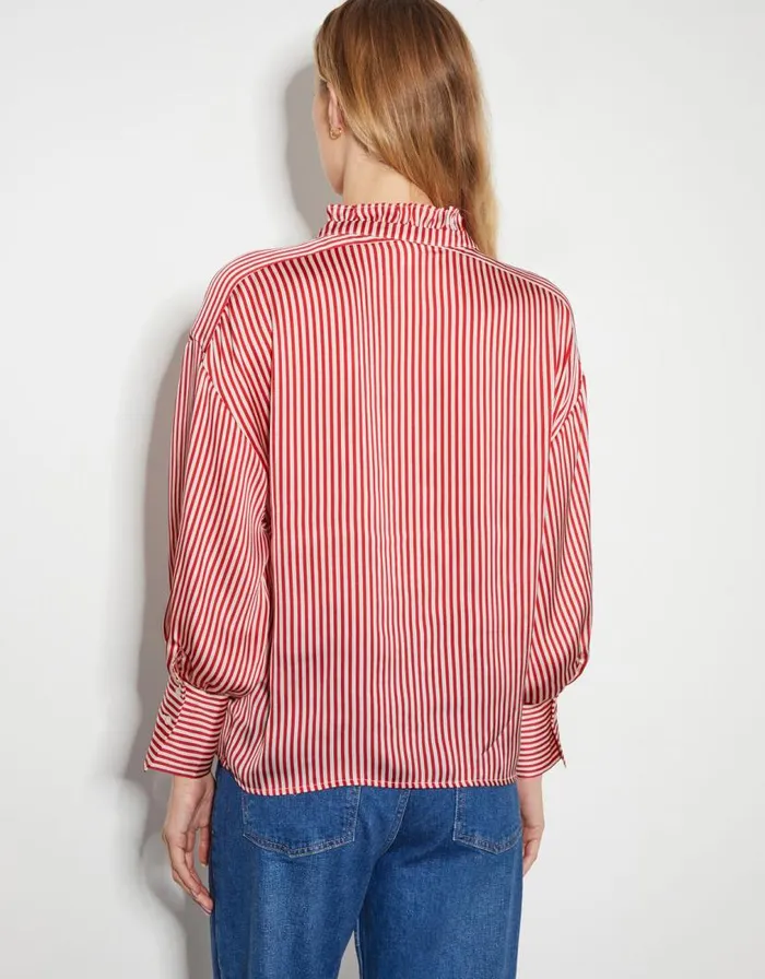 Monsoon Nancy Satin Stripe Blouse Red Women Tops and Blouses Monsoon Nancy Satin Stripe Blouse Red Women Tops and Blouses