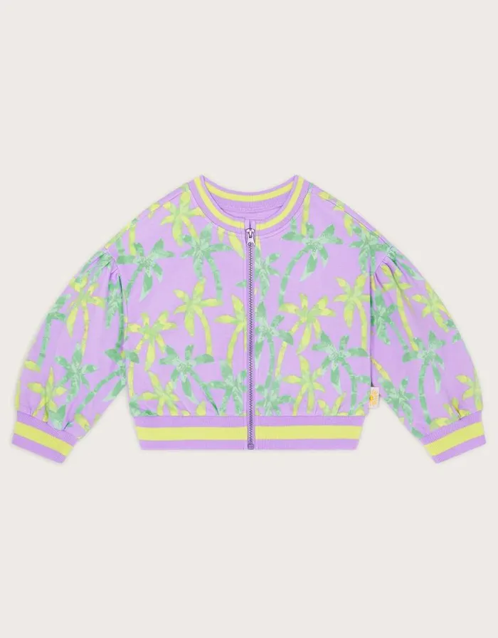 Monsoon Palm Print Bomber Jacket Purple Children Casualwear Collection Monsoon Palm Print Bomber Jacket Purple Children Casualwear Collection