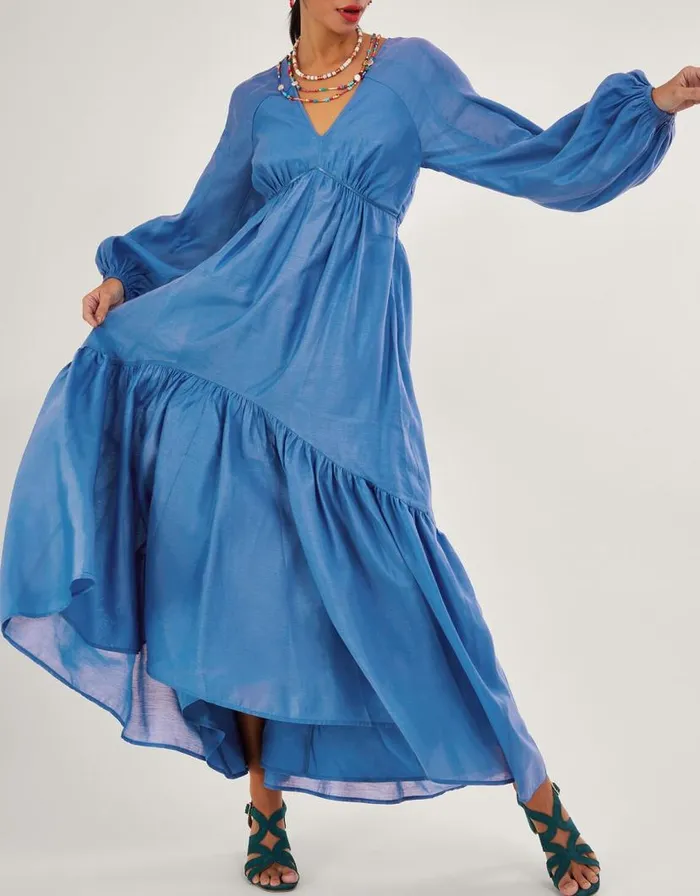 Monsoon Palmer Maxi Dress In Recycled Polyester Blue Women Occasionwear Monsoon Palmer Maxi Dress In Recycled Polyester Blue Women Occasionwear
