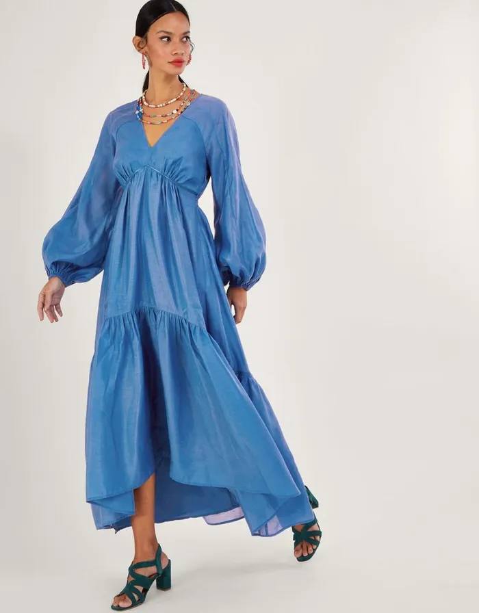 Monsoon Palmer Maxi Dress In Recycled Polyester Blue Women Occasionwear Monsoon Palmer Maxi Dress In Recycled Polyester Blue Women Occasionwear