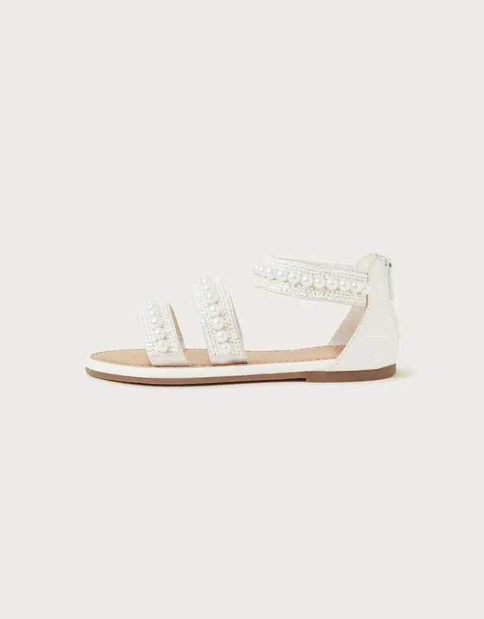 Monsoon Pearly Strap Sandals Ivory Children Girls039 Shoes and Sandals Monsoon Pearly Strap Sandals Ivory Children Girls039 Shoes and Sandals