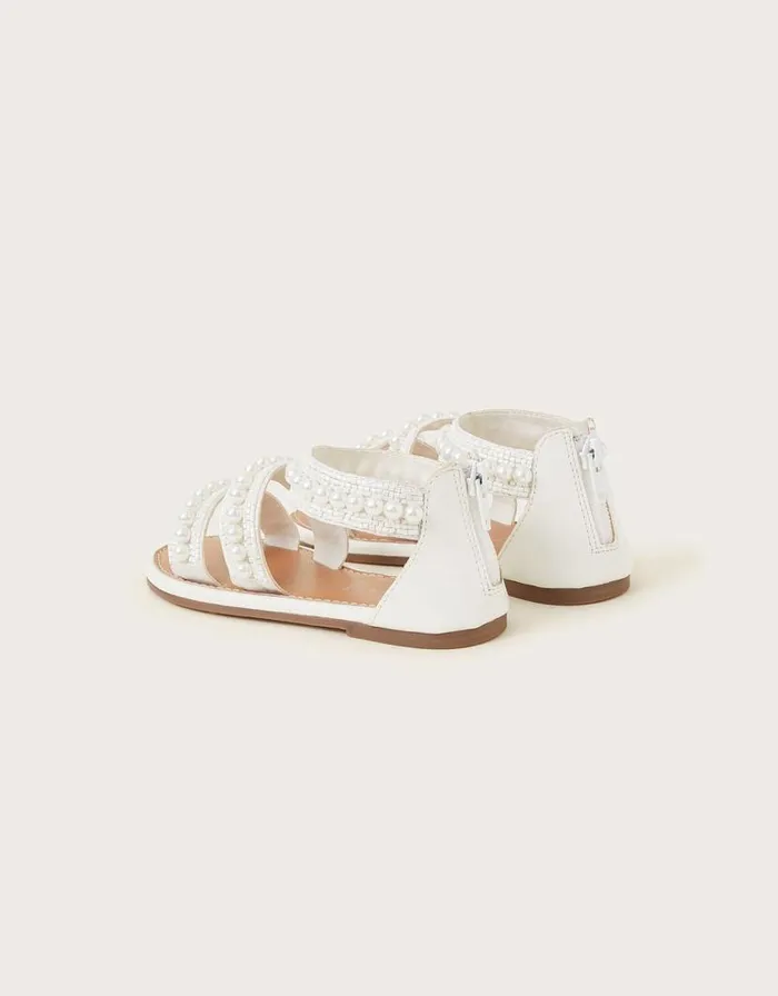 Monsoon Pearly Strap Sandals Ivory Children Girls039 Shoes and Sandals Monsoon Pearly Strap Sandals Ivory Children Girls039 Shoes and Sandals