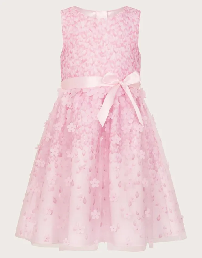 Monsoon Petalina 3D Scuba Dress Pink Children Dresses Monsoon Petalina 3D Scuba Dress Pink Children Dresses