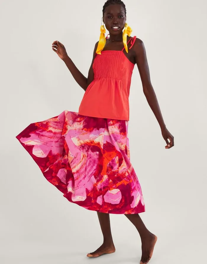 Monsoon Phoenix Pleated Cami Top Orange Women Tops and Blouses Monsoon Phoenix Pleated Cami Top Orange Women Tops and Blouses