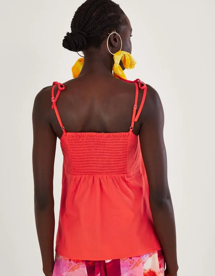 Monsoon Phoenix Pleated Cami Top Orange Women Tops and Blouses Monsoon Phoenix Pleated Cami Top Orange Women Tops and Blouses