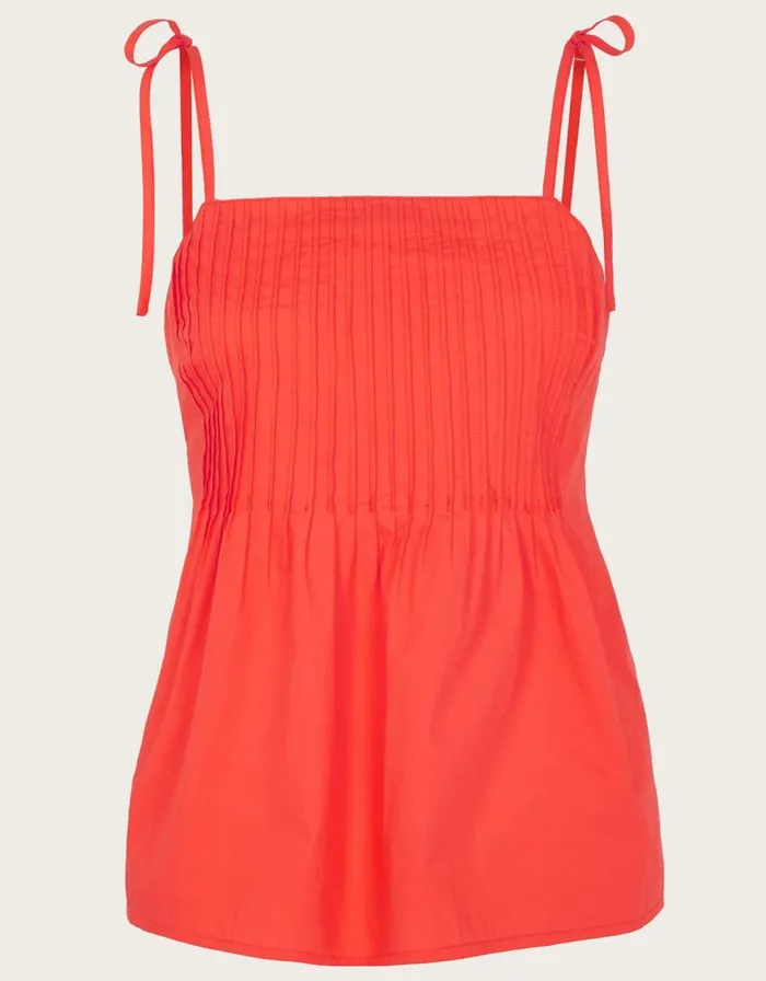 Monsoon Phoenix Pleated Cami Top Orange Women Tops and Blouses Monsoon Phoenix Pleated Cami Top Orange Women Tops and Blouses