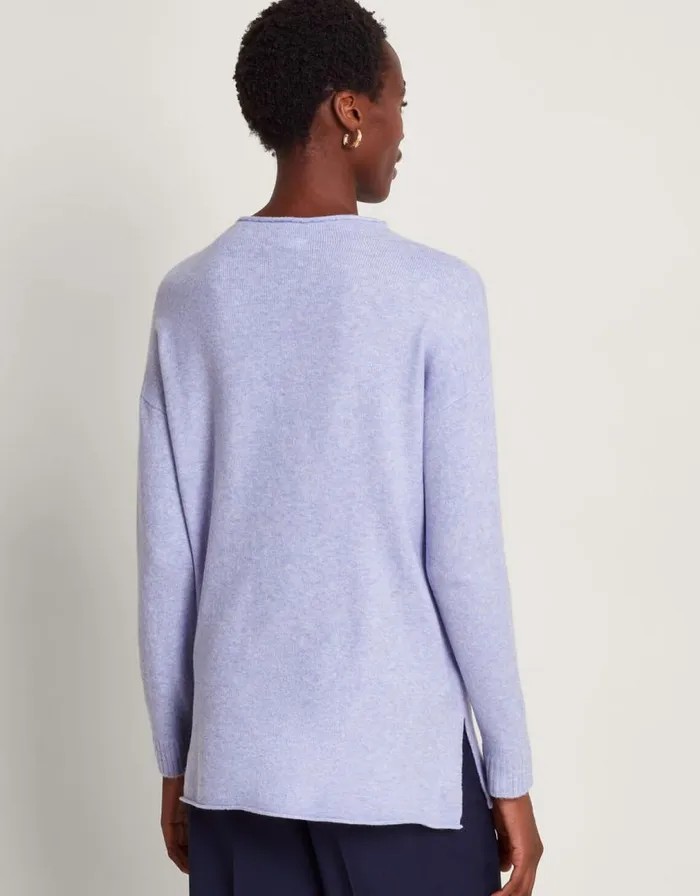 Monsoon Pia Pocket Jumper Purple Women Knitwear Monsoon Pia Pocket Jumper Purple Women Knitwear