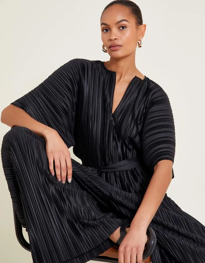 Monsoon Polly Plisse Jumpsuit Black Women Casualwear Monsoon Polly Plisse Jumpsuit Black Women Casualwear
