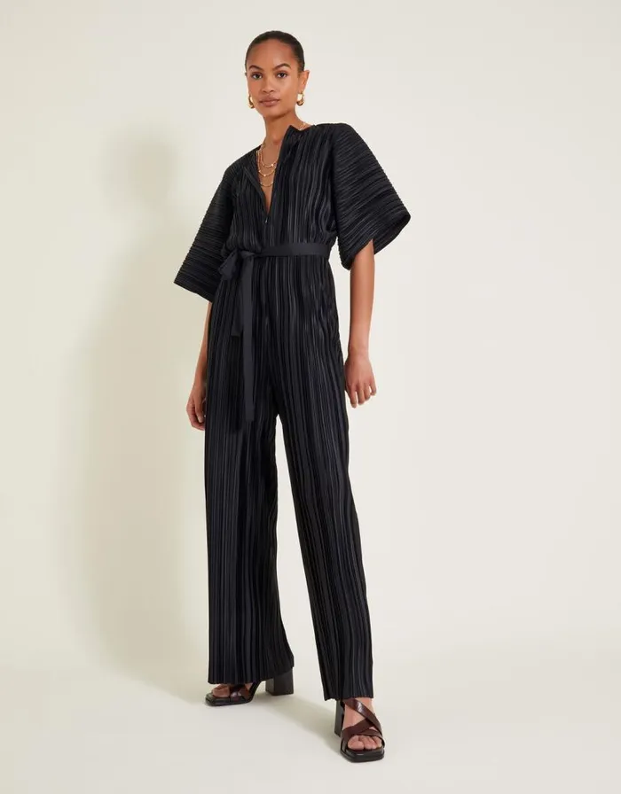 Monsoon Polly Plisse Jumpsuit Black Women Casualwear Monsoon Polly Plisse Jumpsuit Black Women Casualwear