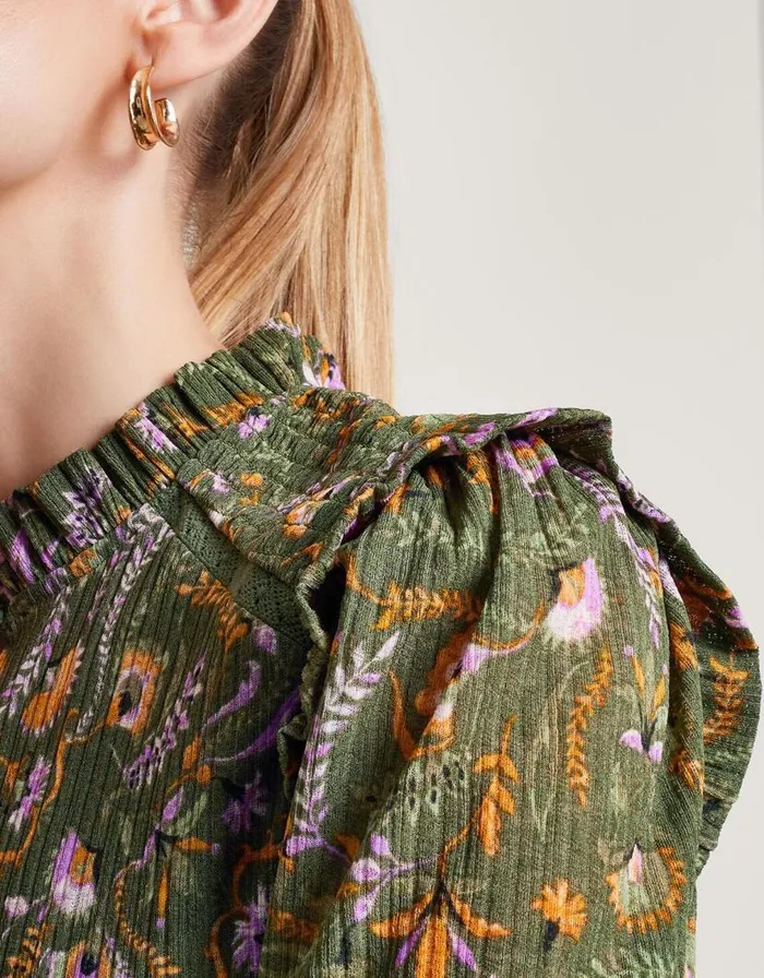 Monsoon Print Short Dress Green Women Work Dresses Monsoon Print Short Dress Green Women Work Dresses
