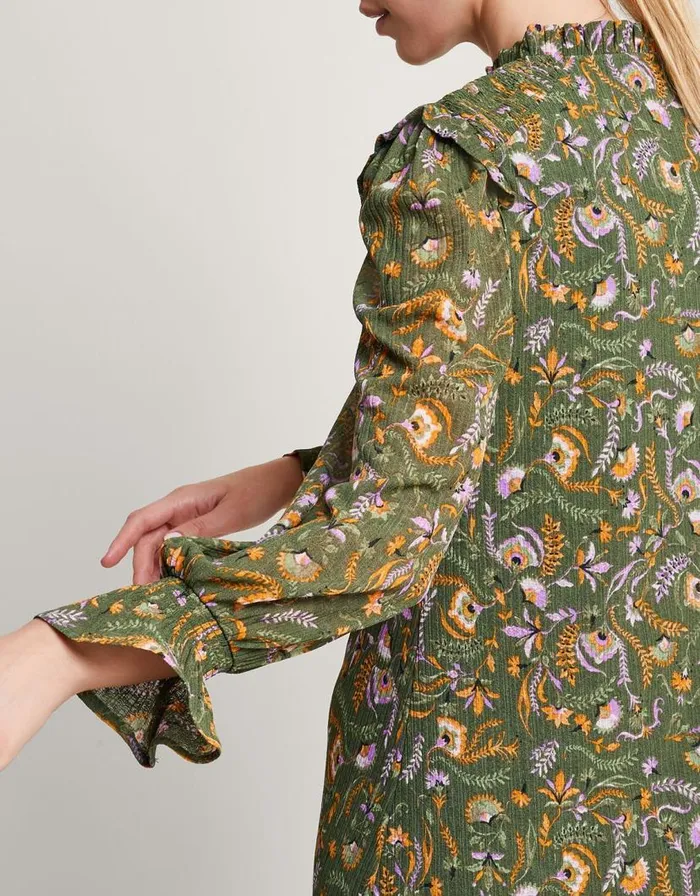 Monsoon Print Short Dress Green Women Work Dresses Monsoon Print Short Dress Green Women Work Dresses