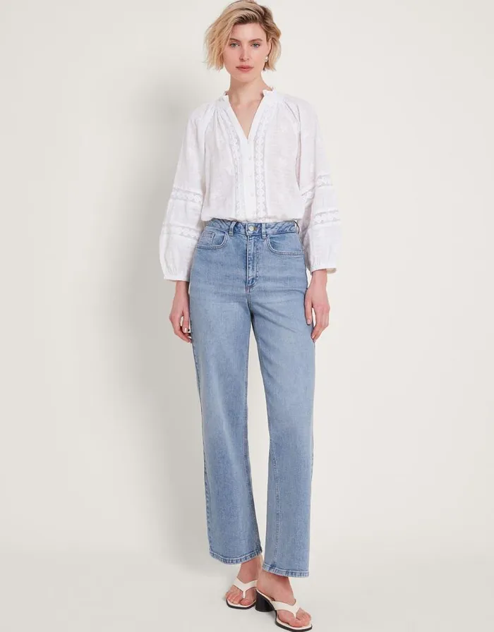 Monsoon Ruby Wide Leg Jeans Blue Women Casualwear