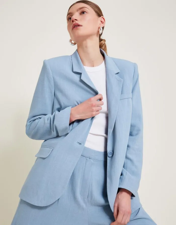 Monsoon Sabrina SingleBreasted Blazer Blue Women Coords