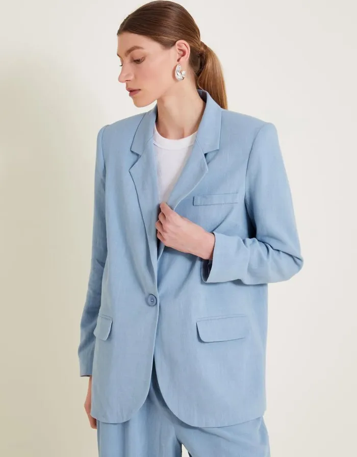 Monsoon Sabrina SingleBreasted Blazer Blue Women Coords Monsoon Sabrina SingleBreasted Blazer Blue Women Coords
