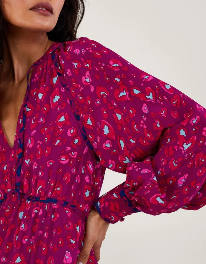 Monsoon Sara Animal Print Dress Pink Women Day Dresses Monsoon Sara Animal Print Dress Pink Women Day Dresses